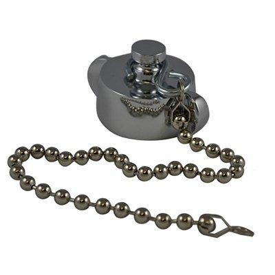 South park corporation HCC2802AC HCC28, 1 National Standard Thread ( NST) Female Cap Brass Chrome Plated with Chain, Rockerlug Tested to 500 psi