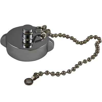 South park corporation HCC2804AC HCC28, 1.5 National Standard Thread ( NST) Female Cap Brass Chrome Plated with Chain, Rockerlug Tested to 500 psi