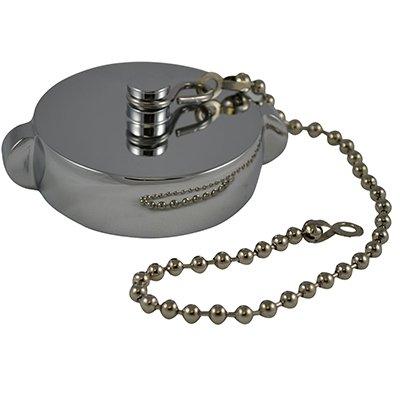 South park corporation HCC2808AC HCC28, 2.5 National Standard Thread ( NST) Female Cap Brass Chrome Plated with Chain, Rockerlug Tested to 500 psi
