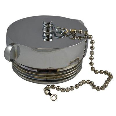 South park corporation HCC2812AC HCC28, 3.5 National Standard Thread ( NST) Female Cap Brass Chrome Plated with Chain, Rockerlug Tested to 500 psi