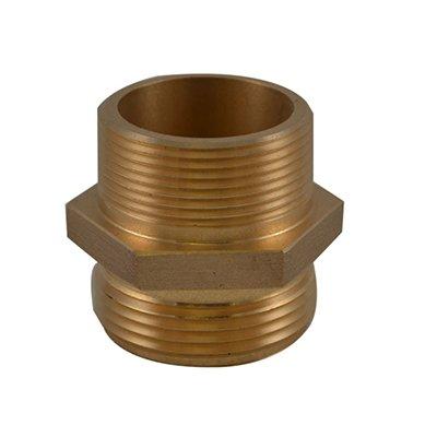 South park corporation HDM3222AB HDM32, 3 National Pipe Thread (NPT) Male X 2.5 National Standard Thread (NST) Male Nipple Brass, Hex Adapter