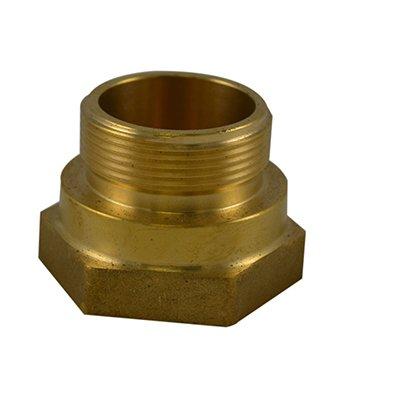 South park corporation HFM3429AB HFM34, 4 National Pipe Thread Female X 5 National Standard Thread (NST) Male Hex Bushing Brass, Hex Bushing Made of Brass