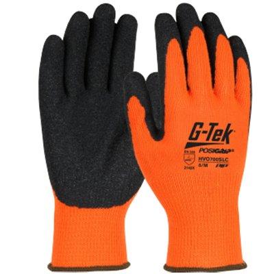 Protective Industrial Products HVO700SLC Hi-Vis Seamless Knit Cotton / Polyester Glove with Latex Coated Crinkle Grip on Palm & Fingers