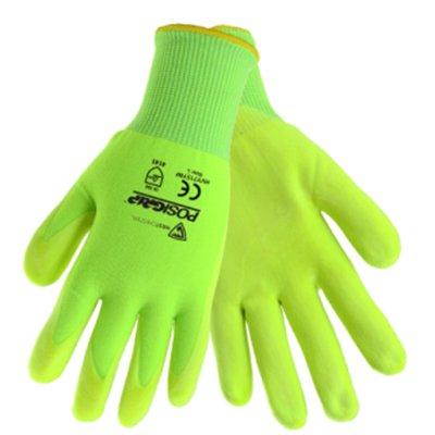 Protective Industrial Products HVY715YNF Hi-Vis Seamless Knit Nylon Glove with Nitrile Coated Foam Grip on Palm & Fingers