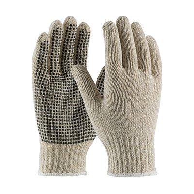 Protective Industrial Products K708SKL Medium Weight Seamless Knit Cotton/Polyester Glove with PVC Dotted Grip