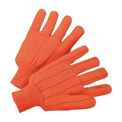 Protective Industrial Products K81SCNCORI Hi-Vis Cotton / Polyester Double Palm Glove with Nap-in Finish - Knitwrist