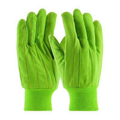 Protective Industrial Products K83SCNCGRI Hi-Vis Cotton / Polyester Single Palm Glove with Nap-in Finish - Knitwrist