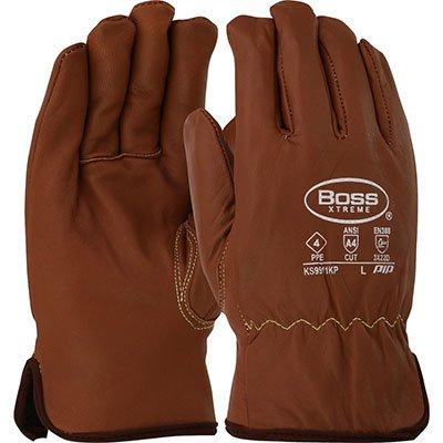 Protective Industrial Products KS9911KP Oil Armor™ Finish Top Grain Goatskin Leather Drivers Glove with Para-Aramid and Fleece Lining - Keystone Thumb