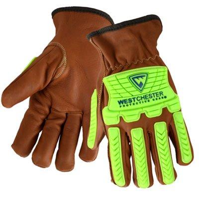 Protective Industrial Products KS993KOAB Oil Armor™ Finish Top Grain Goatskin Leather Drivers Glove with Para-Aramid Lining and TPR Impact Protection - Keystone Thumb