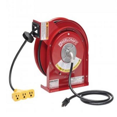 Reelcraft LD2030 143 9 14/3 30 ft. Triple Outlet Power Cord Reel