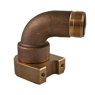 South park corporation MDE77F20B MDE77F, 2 National Pipe Thread (NPT) Swivel X 1.5 National Standard Thread (NST) Male with 2 Hole Mounting Leg, Brass