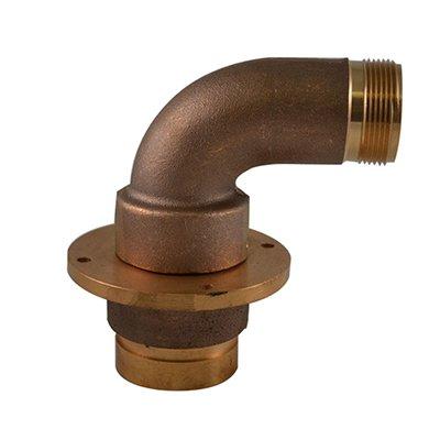 South park corporation MDE77F22B-V MDE77F, 2 Vitalic Elbow X 1.5 National Standard Thread (NST) Male with 4 Hole Flange, Brass