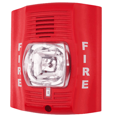 System sensor P4RK-R The SpectrAlert Advance P4RK-R (replacement model) is a red, four-wire, outdoor horn strobe with selectable strobe settings of 15, 15/75, 30, 75, 95, 110 and 115 cd. Offers mounting plate only - no back box included.