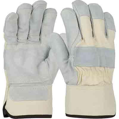 Protective Industrial Products 500DC Select Split Cowhide Leather Palm Glove with Canvas Back - Duck Safety Cuff