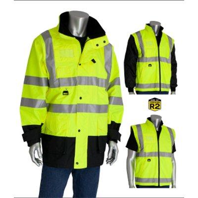 Protective Industrial Products 343-1756 ANSI Type R Class 3 7-in-1 All Conditions Coat with Inner Jacket and Vest Combination