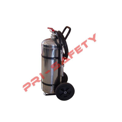 Pri-safety Fire Fighting SSP-100 stainless-steel dry powder wheeled fire extinguisher