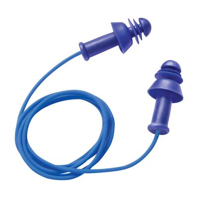 Protective Industrial Products 267-HPR300D Metal Detectable Reusable TPE Corded Ear Plugs - NRR 25