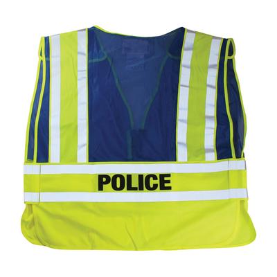 Protective Industrial Products 302-PSV-BLU ANSI Type P Class 2 Public Safety Vest - POLICE Logo