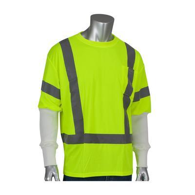 Protective Industrial Products 313-CNTSELY-PRI18W ANSI Type R Class 3 Short Sleeve T-Shirt with Integrated Pritex® Antimicrobial Sleeve