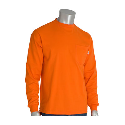 Protective Industrial Products 385-FRLS-OR-M flame-resistant long sleeve t-shirt
