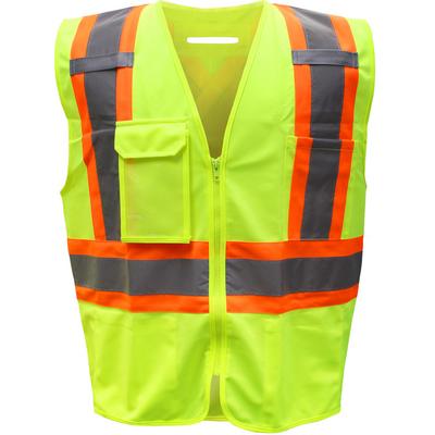 Protective Industrial Products 3PPN9200 ANSI Type R Class 2 Two-Tone Polyester Vest with "D" Ring Access