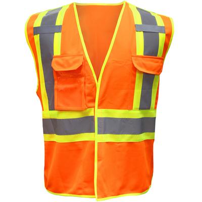 Protective Industrial Products 3PTF9200 ANSI Type R Class 2 Two-Tone Breakaway Solid Polyester Vest