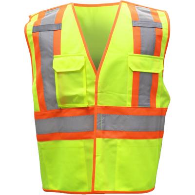 Protective Industrial Products 3PTN9200 ANSI Type R Class 2 Two-Tone Breakaway Solid Polyester Vest