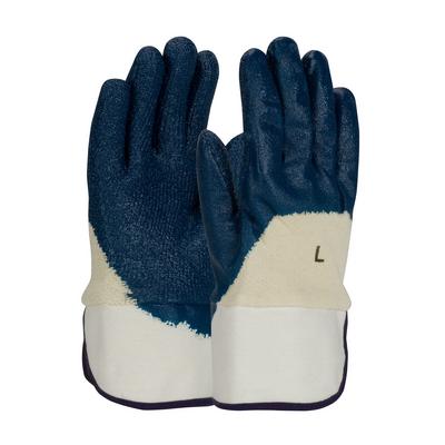 Protective Industrial Products 56-3145 Nitrile Dipped Glove with Terry Cloth Liner and Heavy Weight Rough Grip on Palm, Fingers & Knuckles -  Plasticized Safety Cuff