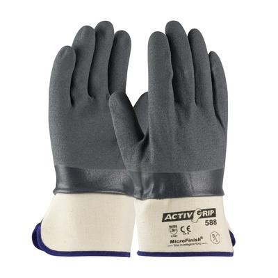 Protective Industrial Products 56-AG588 Nitrile Coated Glove with Cotton Liner and MicroFinish Grip - Safety Cuff