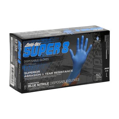 Protective Industrial Products 63-338 Disposable Nitrile Glove, Powdered with Textured Grip - 8 mil