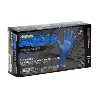 Protective Industrial Products 63-338PF Disposable Nitrile Glove, Powder Free with Textured Grip - 8 mil