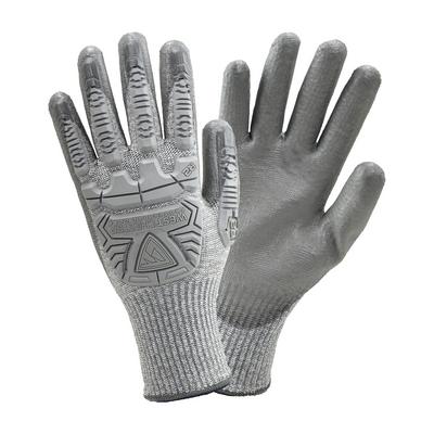 Protective Industrial Products 710HGUB Seamless Knit HPPE Blended Glove with Impact Protection and Polyurethane Coated Flat Grip on Palm & Fingers