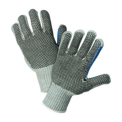 Protective Industrial Products 712SKBSGT Heavy Weight Seamless Knit Cotton/Polyester Glove with PVC Dotted Grip - Double-Sided w/ Extended Thumb Crotch