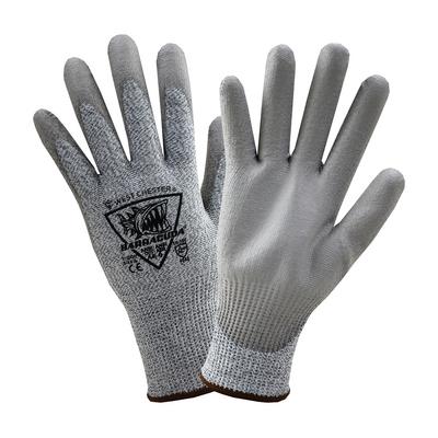 Protective Industrial Products 713DGU Seamless Knit HPPE Blended Glove with Polyurethane Coated Flat Grip on Palm & Fingers