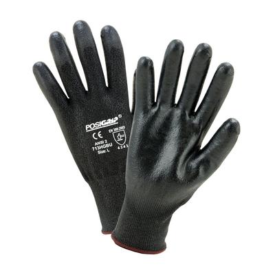 Protective Industrial Products 713HGBU Seamless Knit HPPE Blended Glove with Polyurethane Coated Flat Grip on Palm & Fingers