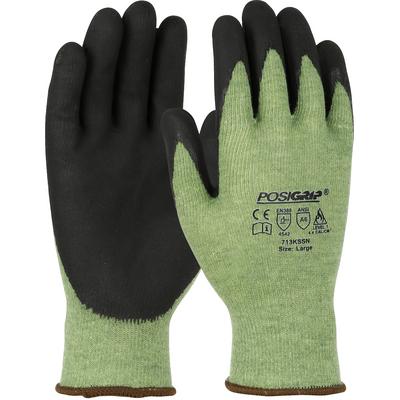 Protective Industrial Products 713KSSN Seamless Knit Aramid Blended Glove with Nitrile Foam Coated Grip on Palm & Fingers