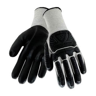 Protective Industrial Products 715HNFB Seamless Knit HPPE Blended Glove with Low-Profile Impact Protection and Nitrile Coated Foam Grip on Palm & Fingers