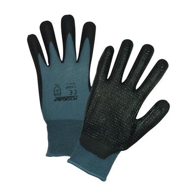 Protective Industrial Products 715SBP Seamless Knit Nylon Glove with Nitrile Foam Grip on Palm & Fingers and Dotted Palm