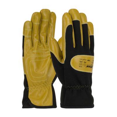 Protective Industrial Products 73-1700 AR/FR Goatskin Leather Palm Glove with Aramid Fabric Back and Kevlar® Lining