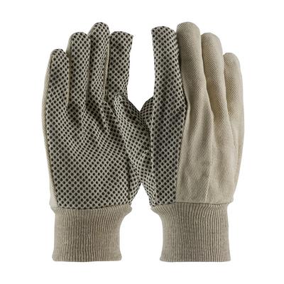 Protective Industrial Products 91-908PDI Economy Grade Cotton Canvas Glove with PVC Dotted Grip on Palm, Thumb and Index Finger - 8 oz.