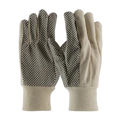 Protective Industrial Products 91-910PDI Economy Grade Cotton Canvas Glove with PVC Dotted Grip on Palm, Thumb and Index Finger - 10 oz.