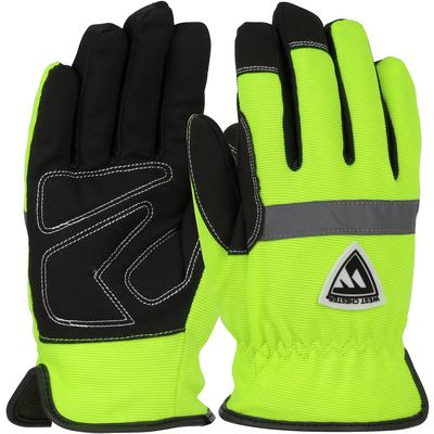 Protective Industrial Products 96551 Pro Series Synthetic Leather Palm with Hi-Vis Spandex Back and White Thermal Lining - Waterproof Liner