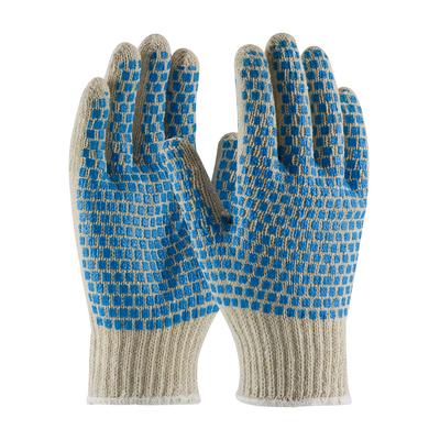 Protective Industrial Products B710SBS Medium Weight Seamless Knit Cotton/Polyester Glove with PVC Brick Pattern Grip - Double-Sided