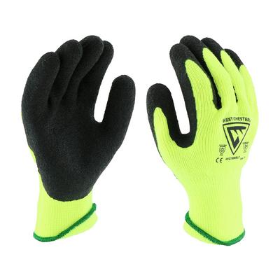 Protective Industrial Products HVG700WSLC Hi-Vis Seamless Knit Brushed Acrylic Glove with Latex Coated Crinkle Grip on Palm & Fingers