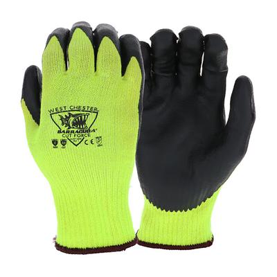 Protective Industrial Products HVG710SNF Hi-Vis Seamless Knit HPPE Blended Glove with Nitrile Coated Foam Grip on Palm & Fingers