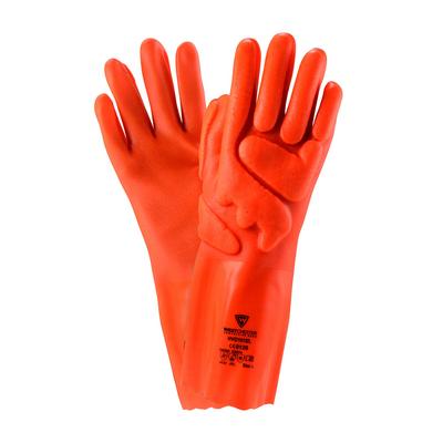 Protective Industrial Products HVO1015 PVC Dipped Glove with Interlock Liner, Impact Protection and Rough Finish - 14