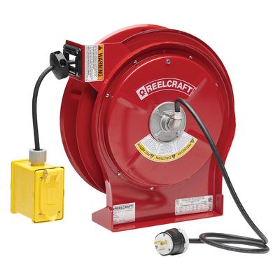 Reelcraft L 5550 123 7BC 12/3 50 ft. Duplex Outlet Box Power Cord Reel