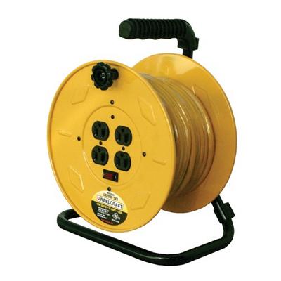 Reelcraft LH2080 143 14/3 80 ft. Quad Outlet Power Cord Reel