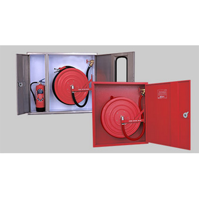 Red iron fire cabinet for fire hose reel and fire extinguisher