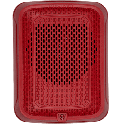 System sensor SPRL L-Series, red, wall-mountable, high fidelity, speaker.